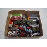 Three 1940s Dinky Meccano die cast trucks, and a quantity of further Dinky,