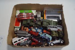 Three 1940s Dinky Meccano die cast trucks, and a quantity of further Dinky,