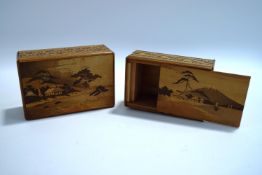 Two Japanese Puzzle boxes,