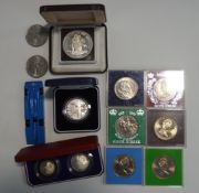 A small quantity of silver proof and other coins,