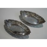 A pair of late Victorian silver bon-bon dishes, by James Dixon & Sons, Sheffield 1900,