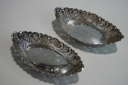 A pair of late Victorian silver bon-bon dishes, by James Dixon & Sons, Sheffield 1900,