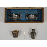 A pair of Chinese export silver salts, stamped character mark and HC, possibly for Hung Chong,