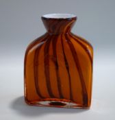 A Whitefriars orange tiger striped vase, S.