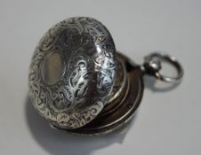 A late Victorian silver sovereign case, Birmingham 1898, of circular shape,