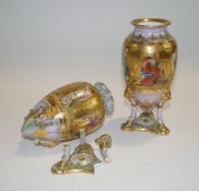 A pair of Vienna porcelain urn shaped vases,