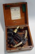 A 1940's oak cased Sextant, by Heath & Co Ltd,