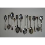 A set of three Victorian silver fiddle pattern teaspoons,