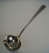 A Hester Bateman bright cut silver soup ladle, London 1789, old English pattern, crested,