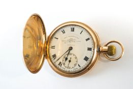 Thomas Russell, Liverpool, a 9 carat gold hunter pocket watch, Chester 1920,