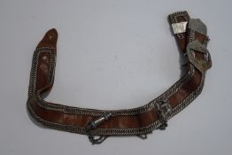 An Indian leather uniform belt,