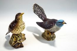 A Beswick figure of a Cuckoo, pattern No 2315, impressed marks; and another of a Thrush,