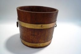 A small oak Lister coopered bucket, 22.