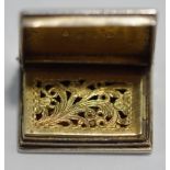 A William IV silver 'book' vinaigrette, by Taylor & Perry, Birmingham 1831, 2.6 cm long, 9.