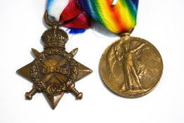 Two WWI medals, a 1914-15 star and Victory medal, named to 7074. PTE. W. TOMKINS. SOM.L.