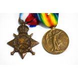 Two WWI medals, a 1914-15 star and Victory medal, named to 7074. PTE. W. TOMKINS. SOM.L.