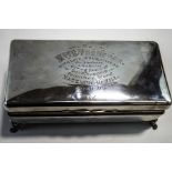 An Edwardian silver jewellery box, by Walker & Hall, Sheffield 1909, of plain rectangular shape,