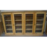 A late 19th century pine railway station cabinet, stamped L.N.W.