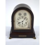 An early 20th Century three train mantel clock, with Westminster chimes,