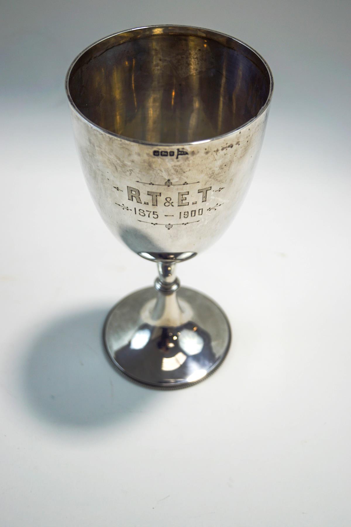 A silver large trophy goblet, by Walker & Hall, Sheffield 1899,