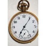 Cyma, a 9ct gold cased open face keyless pocket watch,