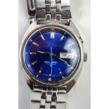 Seiko, Bell-matic, a gentleman's stainless steel automatic alarm bracelet watch,
