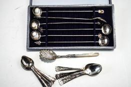 A set of six Japanese silver stirrers/swizzle spoons, stamped 'Sterling 950',
