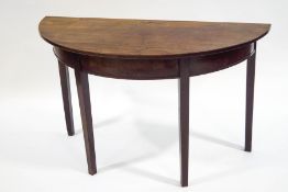 A 19th Century mahogany demi lune side table,