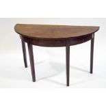 A 19th Century mahogany demi lune side table,