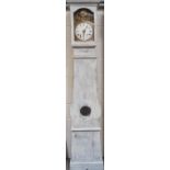 A French 'Comtoise' clock, the painted pine case housing an eight day movement,