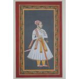 Indian School, 20th century Full length portrait gouache 25.5cm x 15.