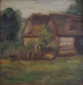 Airs Knikker (1887-1962) Farm house scene Oil on board signed lower left 36cm x 35.