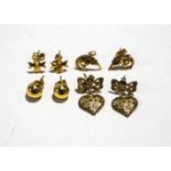 A collection of four pairs of gold earrings, 5.