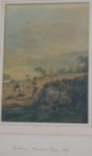 William Marshall Craig (1765-1834) Figures harvesting corn with landscape beyond Watercolour signed