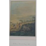 William Marshall Craig (1765-1834) Figures harvesting corn with landscape beyond Watercolour signed