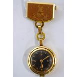 Movado Factories, an Art Deco 18ct gold cased fob watch & fob, circa 1937,