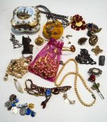 A small collection of assorted costume jewellery;