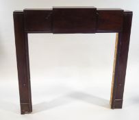 An Art Deco stained pine fire surround,