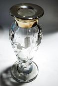 A modern silver mounted clear crystal glass vase by Carrs,