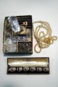 A collection of paste set jewellery, some in the Art Deco style,