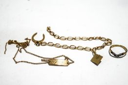 A small quantity of gold jewellery,