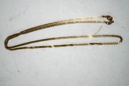 An 18 carat gold necklace, of filed curb links, 68 cm long, 20.