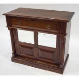 A 19th Century mahogany continental sideboard with one frieze drawer above two glazed and panelled