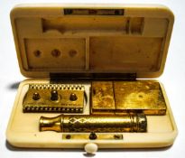An early 20th Century ivory razor case,