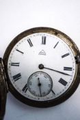Dent, a keyless wound movement, signed to the enamel dial and three quarter plate movement,