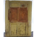 An unusually large 19th Century pine kitchen corner cupboard,