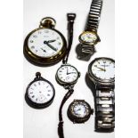 A collection of wrist and other watches to include a Medana lady's silver round wristwatch,