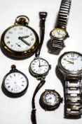 A collection of wrist and other watches to include a Medana lady's silver round wristwatch,