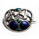 A Charles Horner silver and enamel Art Nouveau brooch, Chester date letter obscured, 2.