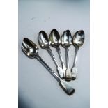 A set of four silver fiddle pattern tablespoons, by George Adams,